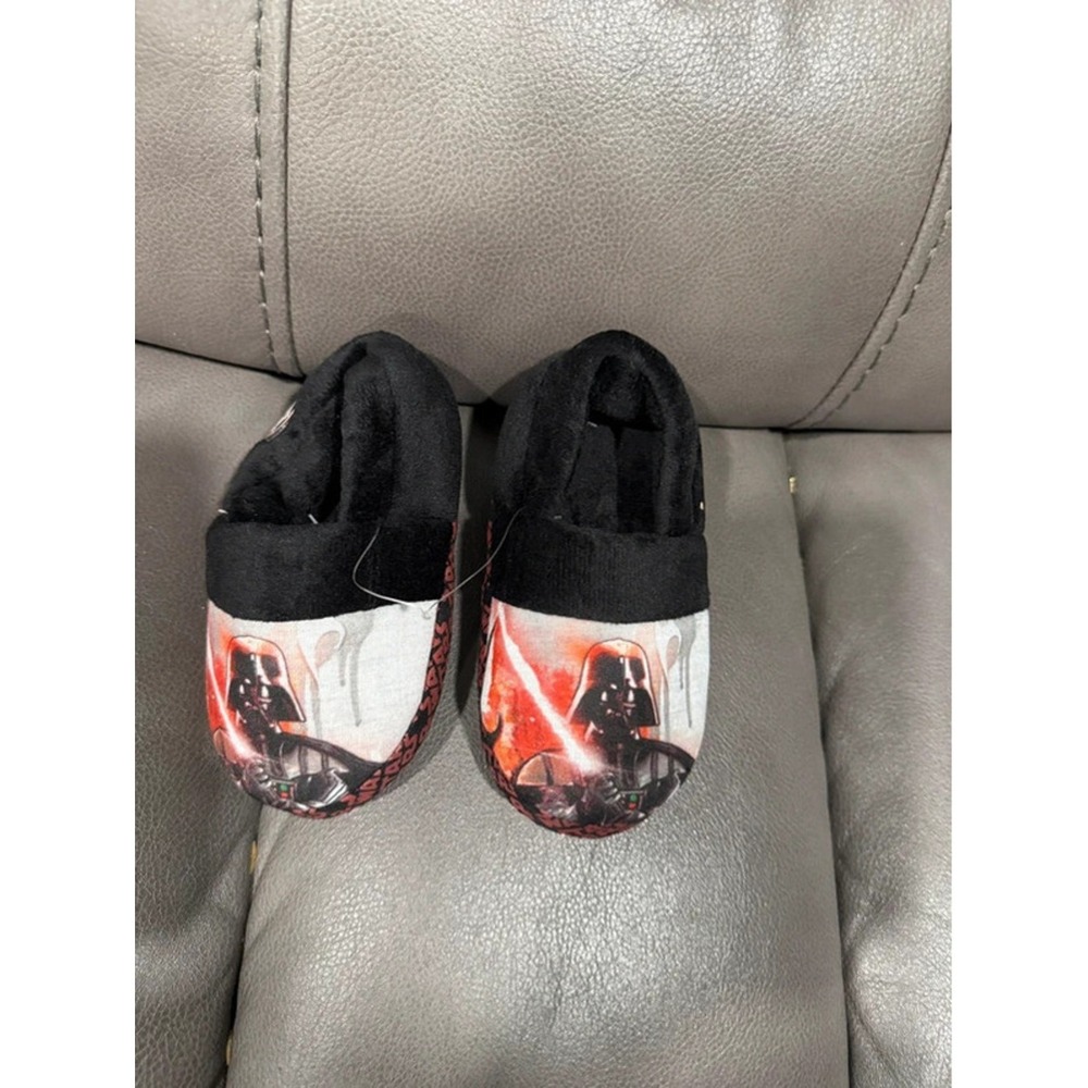 Star Wars Darth Vader Toddler Slippers Black Red House Shoes Size 7-8 NWT